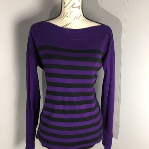 5/25 Ralph Lauren purple & black striped sweater L